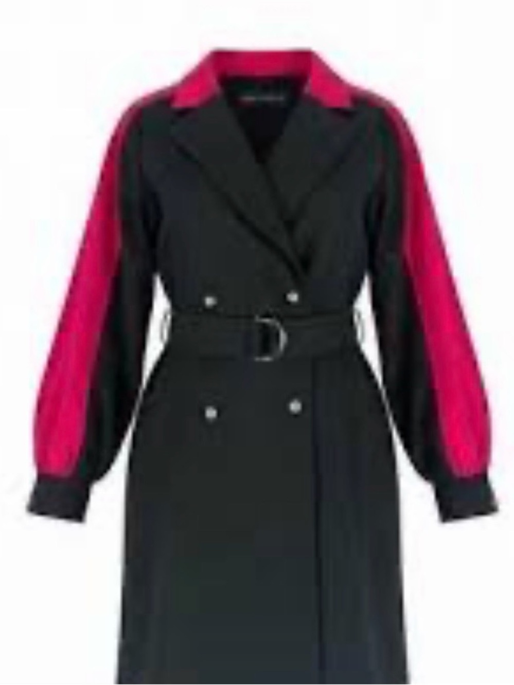 Gabrielle Union Black Blazer Coat With Pink Shoulder Sleeve Panels